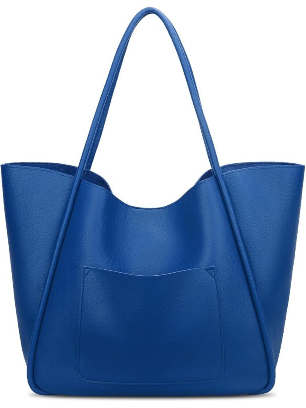 Women's Royal Blue Vegan Leather Large Capacity Travel Bag Tote Handbag